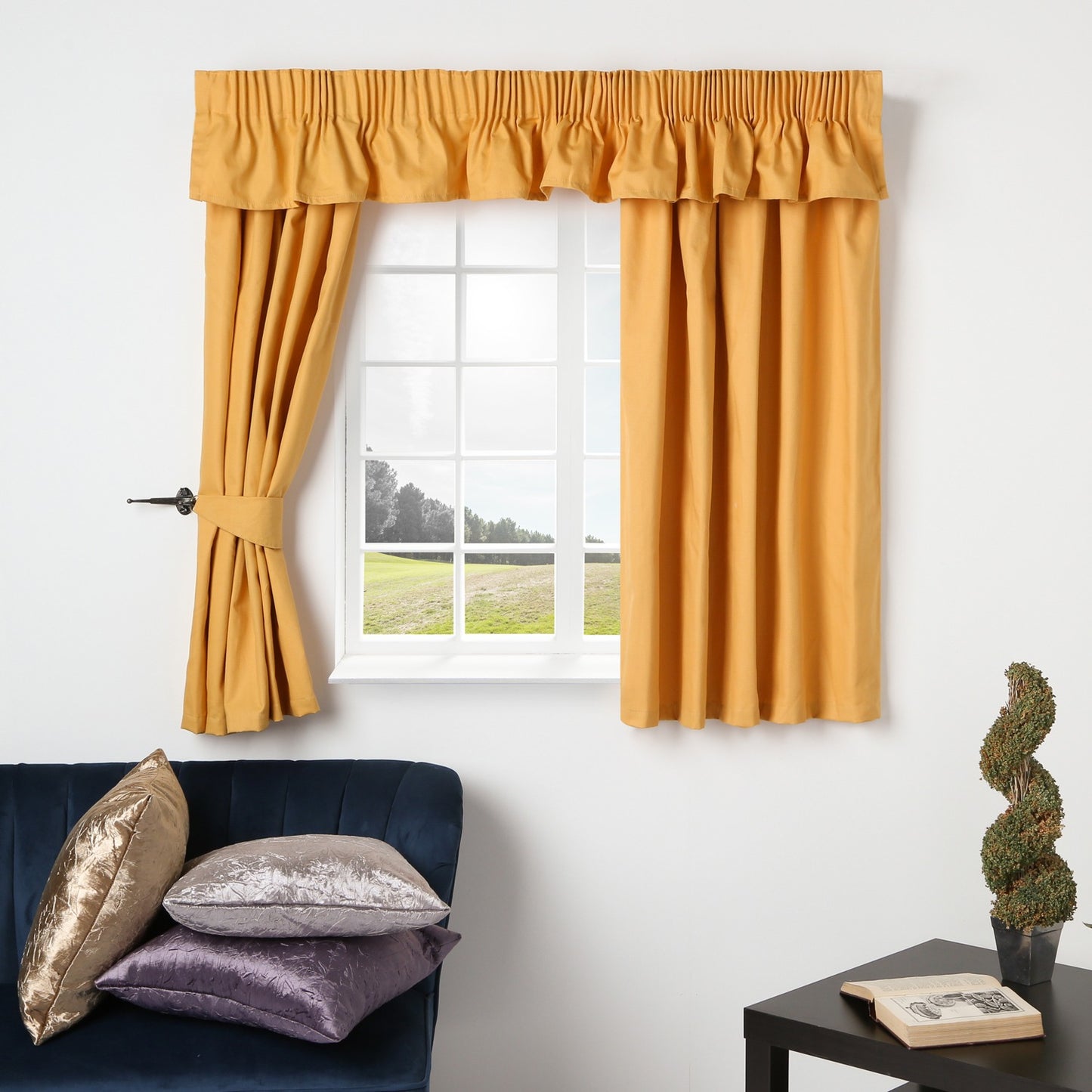 Herringbone Caravan Curtains - Ochre image