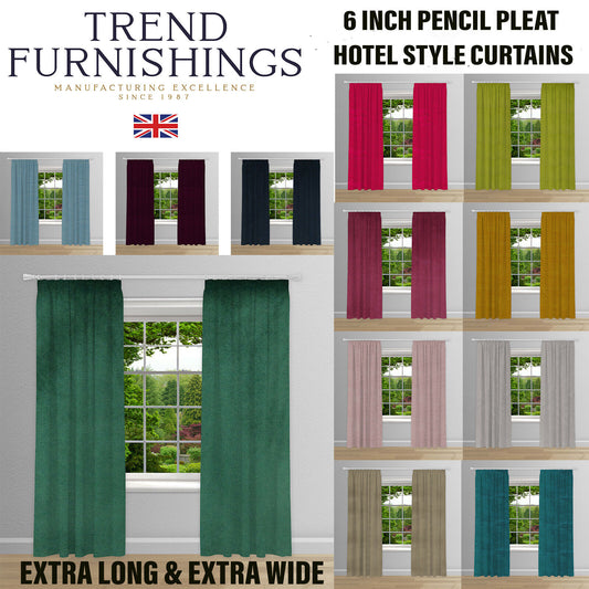 Mayfair Velvet Lined 6" Pencil Pleat Curtains image 0